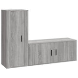 2 Piece TV Cabinet Set Grey Sonoma Engineered Wood - Front View