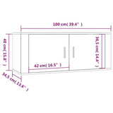 2 Piece TV Cabinet Set Grey Sonoma Engineered Wood - Low Angle
