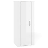 3 Piece TV Cabinet Set High Gloss White Engineered Wood - 45-Degree Angle
