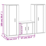 3 Piece TV Cabinet Set Sonoma Oak Engineered Wood - Close-Up Angle