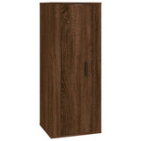 3 Piece TV Cabinet Set Brown Oak Engineered Wood - 45-Degree Angle
