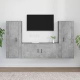 3 Piece TV Cabinet Set Concrete Grey Engineered Wood