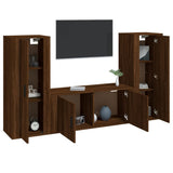 3 Piece TV Cabinet Set Brown Oak Engineered Wood - Side View