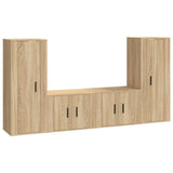 4 Piece TV Cabinet Set Sonoma Oak Engineered Wood