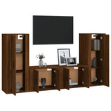 4 Piece TV Cabinet Set Brown Oak Engineered Wood - Side View