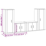 4 Piece TV Cabinet Set Brown Oak Engineered Wood