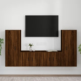 4 Piece TV Cabinet Set Brown Oak Engineered Wood
