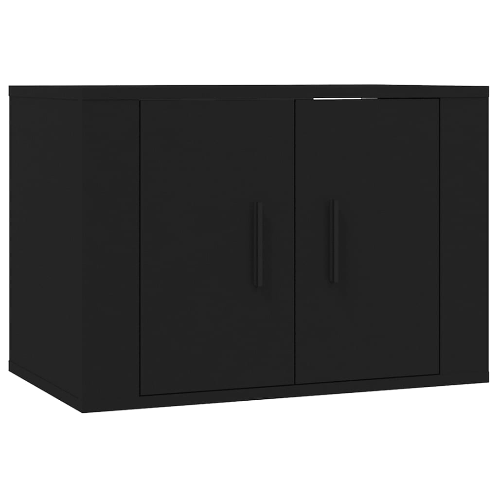 5 Piece TV Cabinet Set Black Engineered Wood