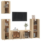 5 Piece TV Cabinet Set Sonoma Oak Engineered Wood - Side View