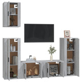 5 Piece TV Cabinet Set Grey Sonoma Engineered Wood - Side View