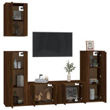 5 Piece TV Cabinet Set Brown Oak Engineered Wood
