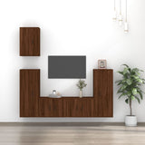 5 Piece TV Cabinet Set Brown Oak Engineered Wood