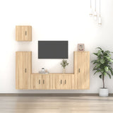 5 Piece TV Cabinet Set Sonoma Oak Engineered Wood