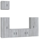 5 Piece TV Cabinet Set Grey Sonoma Engineered Wood - Front View