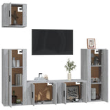5 Piece TV Cabinet Set Grey Sonoma Engineered Wood - Side View