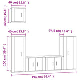 5 Piece TV Cabinet Set Grey Sonoma Engineered Wood