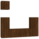 5 Piece TV Cabinet Set Brown Oak Engineered Wood