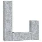 4 Piece TV Cabinet Set Concrete Grey Engineered Wood