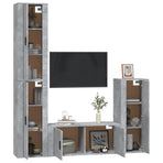 4 Piece TV Cabinet Set Concrete Grey Engineered Wood