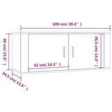 4 Piece TV Cabinet Set Smoked Oak Engineered Wood - Low Angle