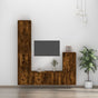 4 Piece TV Cabinet Set Smoked Oak Engineered Wood