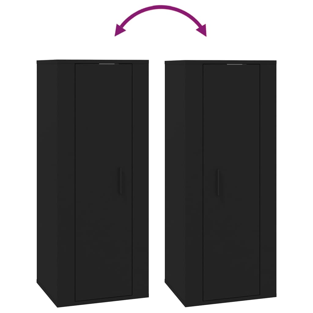 5 Piece TV Cabinet Set Black Engineered Wood