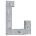5 Piece TV Cabinet Set Concrete Grey Engineered Wood