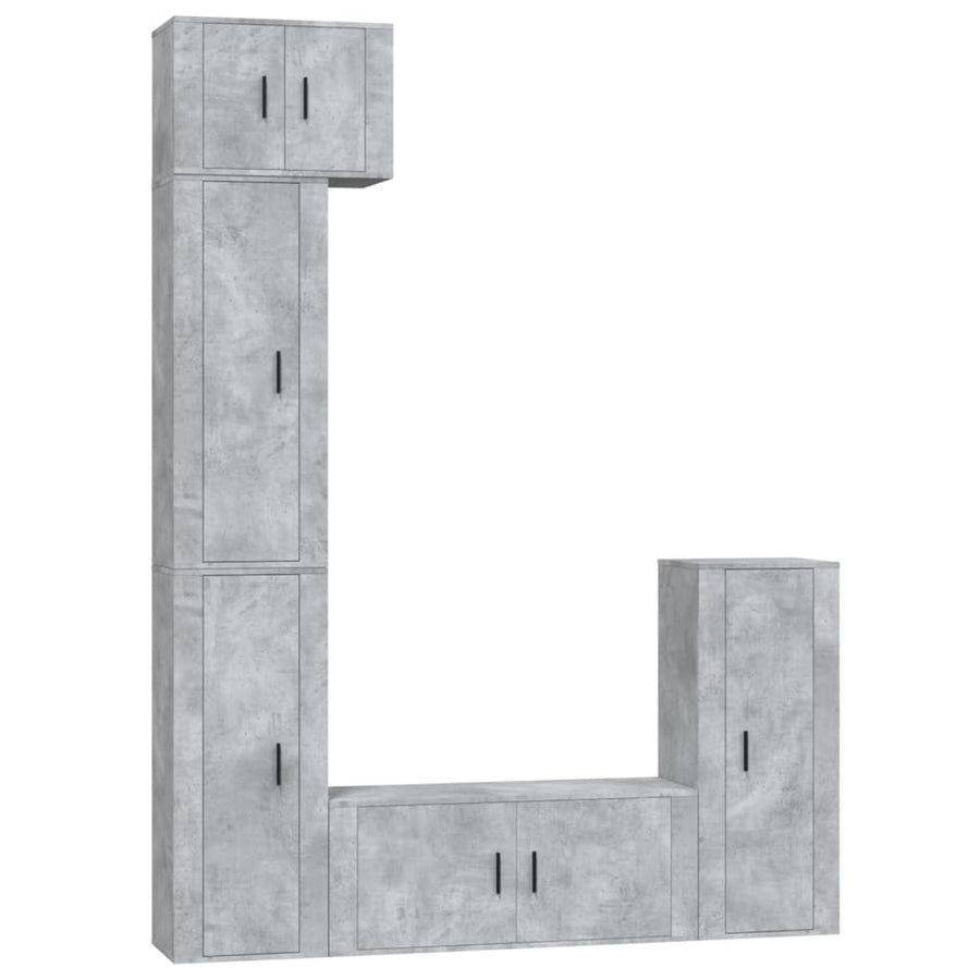 5 Piece TV Cabinet Set Concrete Grey Engineered Wood