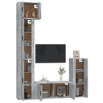 5 Piece TV Cabinet Set Concrete Grey Engineered Wood