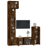 5 Piece TV Cabinet Set Smoked Oak Engineered Wood - Side View