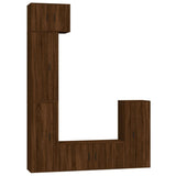 5 Piece TV Cabinet Set Brown Oak Engineered Wood - Front View