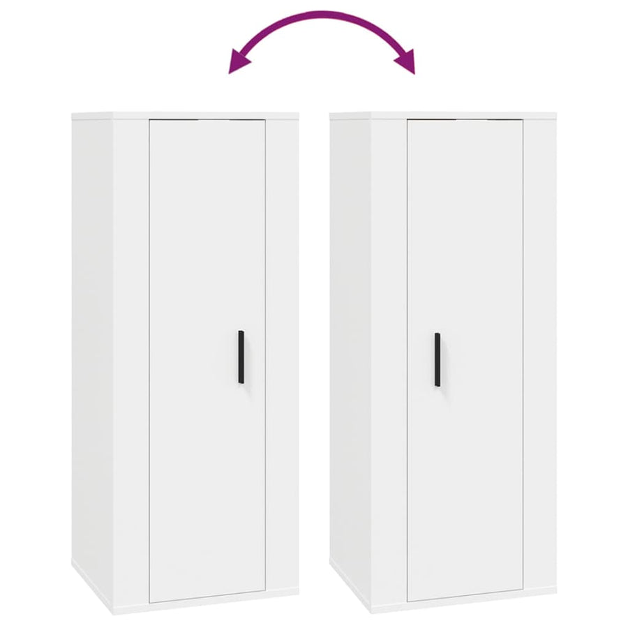 5 Piece TV Cabinet Set White Engineered Wood