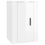 5 Piece TV Cabinet Set High Gloss White Engineered Wood - Close-Up Angle
