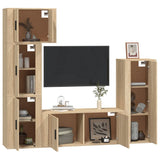 5 Piece TV Cabinet Set Sonoma Oak Engineered Wood
