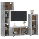 5 Piece TV Cabinet Set Concrete Grey Engineered Wood