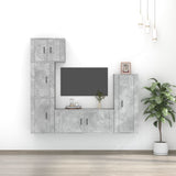 5 Piece TV Cabinet Set Concrete Grey Engineered Wood