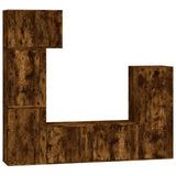 5 Piece TV Cabinet Set Smoked Oak Engineered Wood