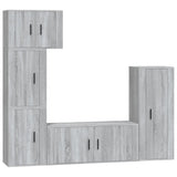 5 Piece TV Cabinet Set Grey Sonoma Engineered Wood - Front View