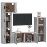 5 Piece TV Cabinet Set Grey Sonoma Engineered Wood - Side View
