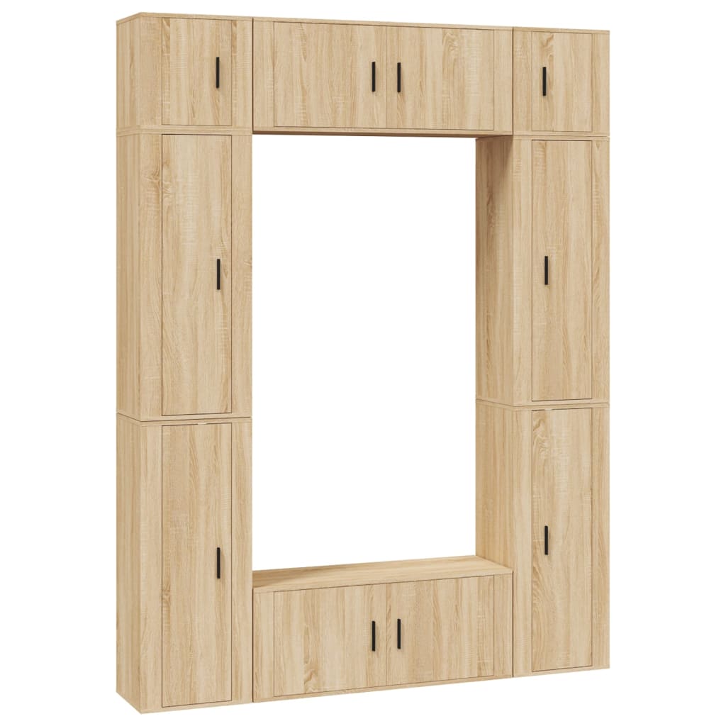 8 Piece TV Cabinet Set Sonoma Oak Engineered Wood