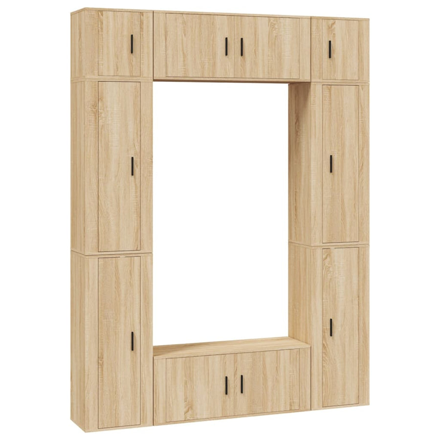 8 Piece TV Cabinet Set Sonoma Oak Engineered Wood