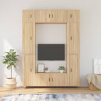 8 Piece TV Cabinet Set Sonoma Oak Engineered Wood