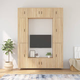 8 Piece TV Cabinet Set Sonoma Oak Engineered Wood
