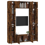 8 Piece TV Cabinet Set Smoked Oak Engineered Wood