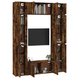 8 Piece TV Cabinet Set Smoked Oak Engineered Wood - Side View