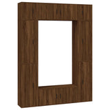 8 Piece TV Cabinet Set Brown Oak Engineered Wood