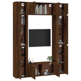 8 Piece TV Cabinet Set Brown Oak Engineered Wood - Side View