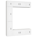 7 Piece TV Cabinet Set White Engineered Wood