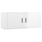 7 Piece TV Cabinet Set High Gloss White Engineered Wood