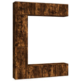 7 Piece TV Cabinet Set Smoked Oak Engineered Wood - Front View